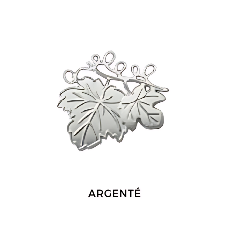 Silver Grape Leaves Magnetic Brooch | Tout Simplement