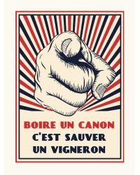 Poster 50x70cm "Drinking a cannon is saving a vigneron" | The wine list please